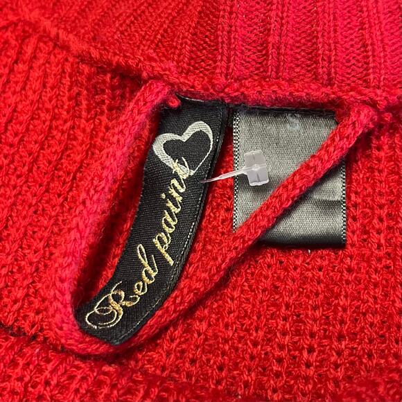 Red Paint Y2k Knit Sweater Dress - Picture 4 of 5